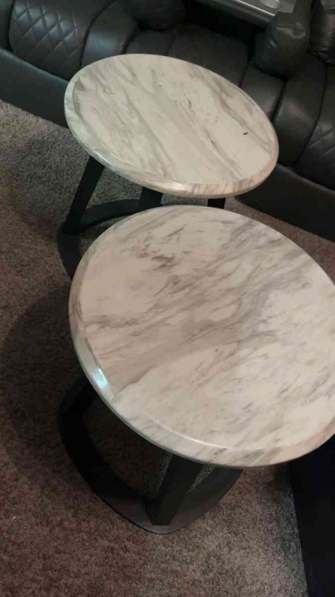3Piece Marble Style Table Set  Pickup Only   Moving Sale