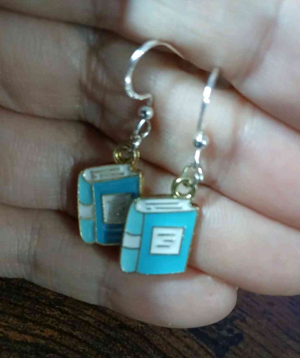 Silver Hookstyle Earrings For a Librarians Teachers Nerds