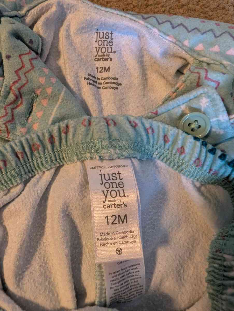 Blue winter baby pajamas