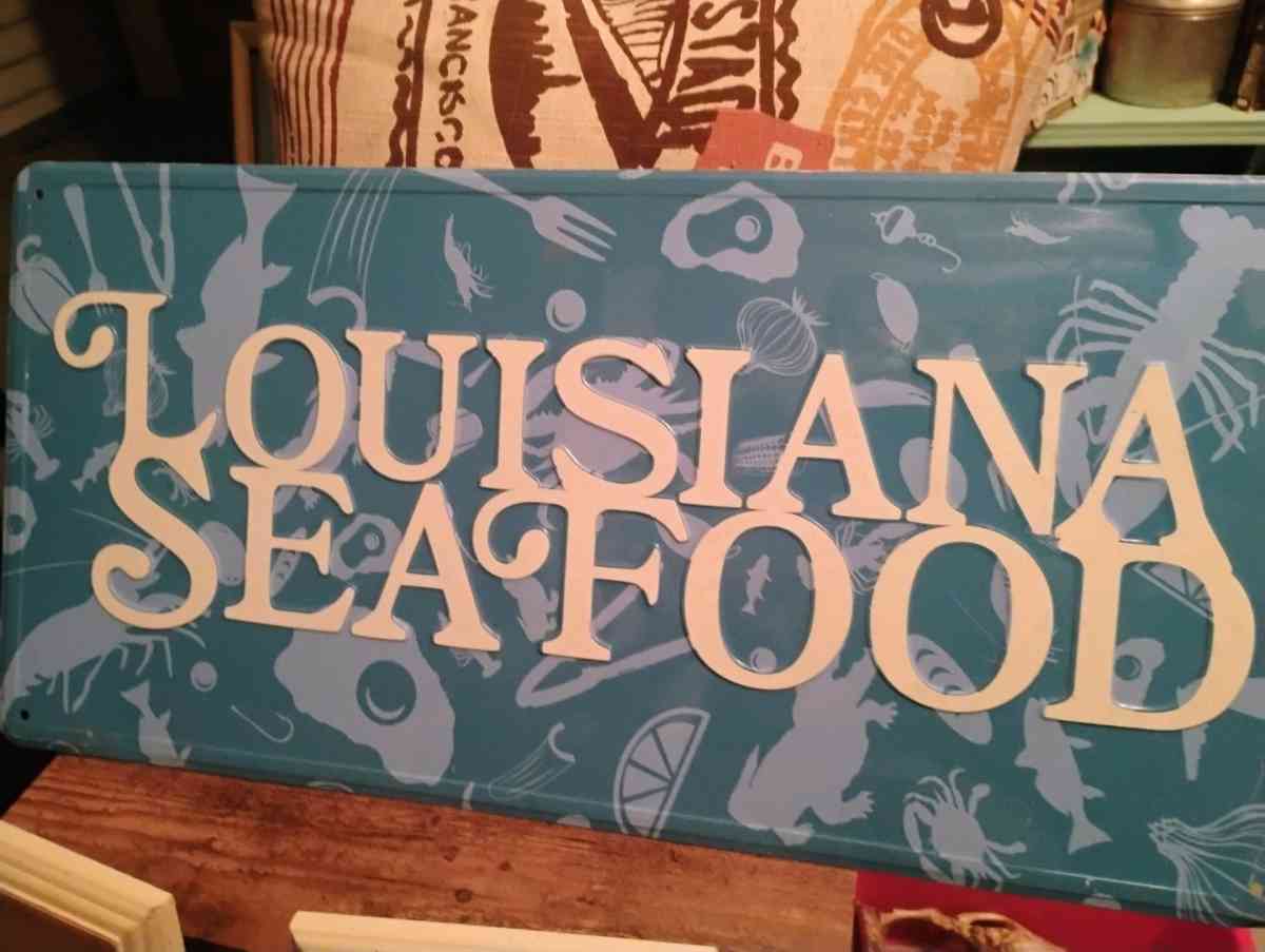 metal Louisiana seafood sign