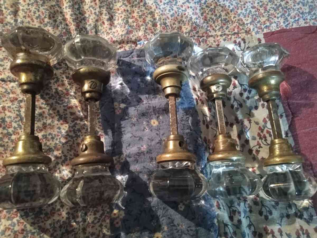 Old glass door knobs