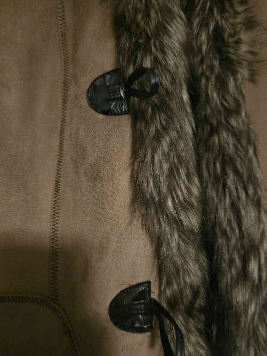 Brown faux fur coat