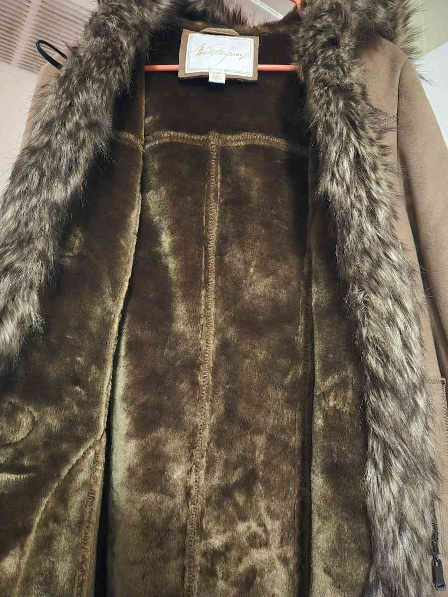 Brown faux fur coat