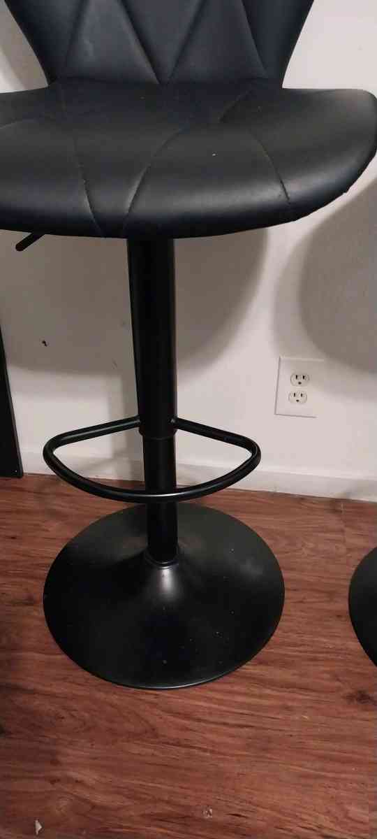 2 black barstools adjustable height