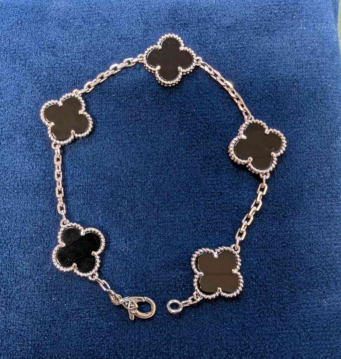 VCA Black Onyx and White Gold Bracelet Comes with Box