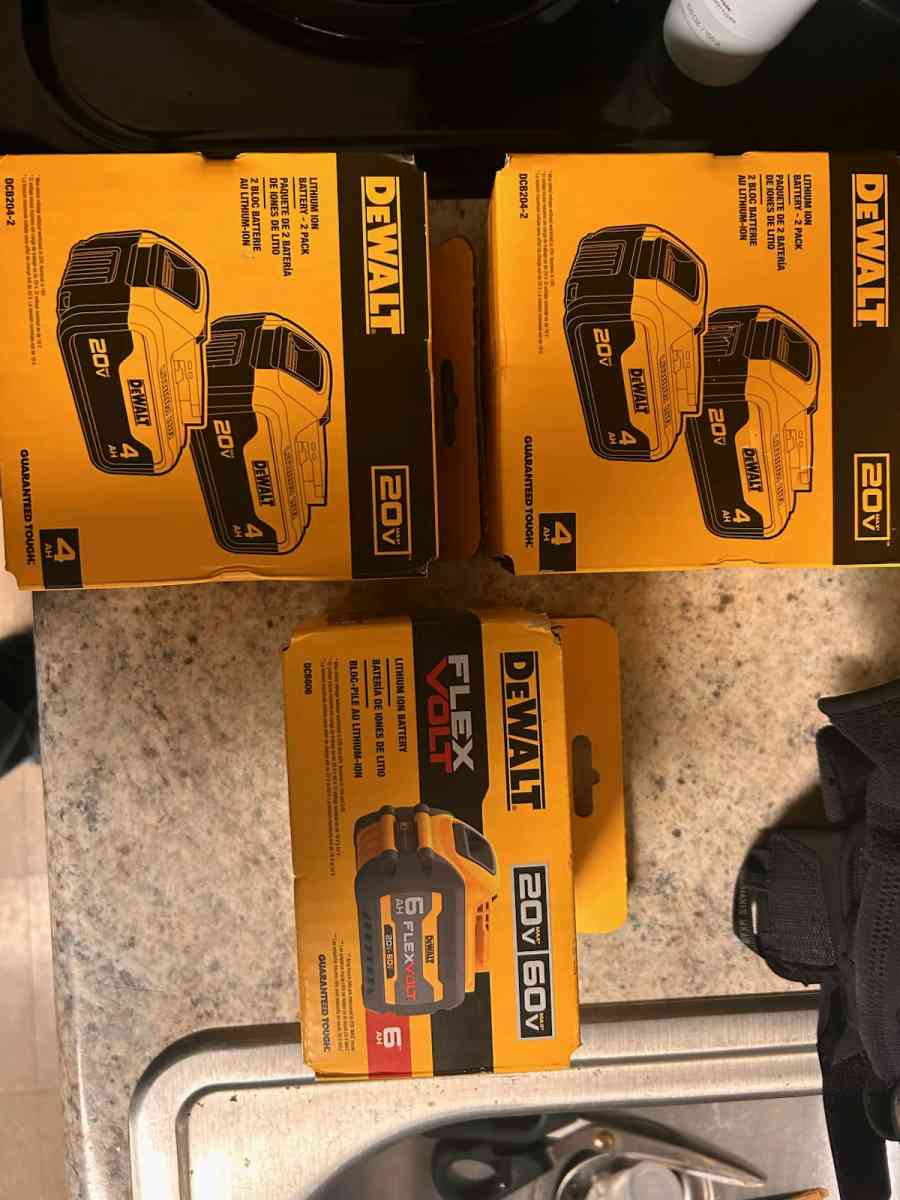 Unopened Dewalt batteries