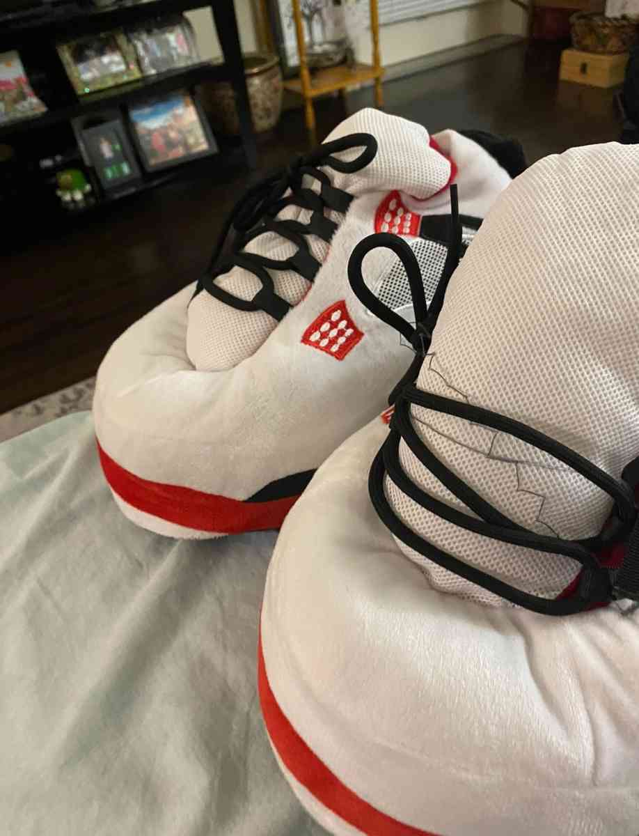 Plush Sneaker Slippers  Cozy Jordan Style Slippers