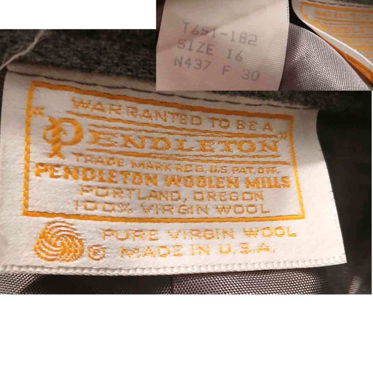 vintage size 16 Pendleton grey skirt suit 100 virgin wool