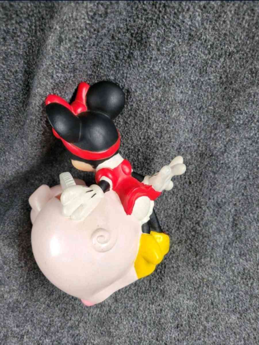 DISNEY Small Minnie Mouse Piggy Bank 65H Preowned