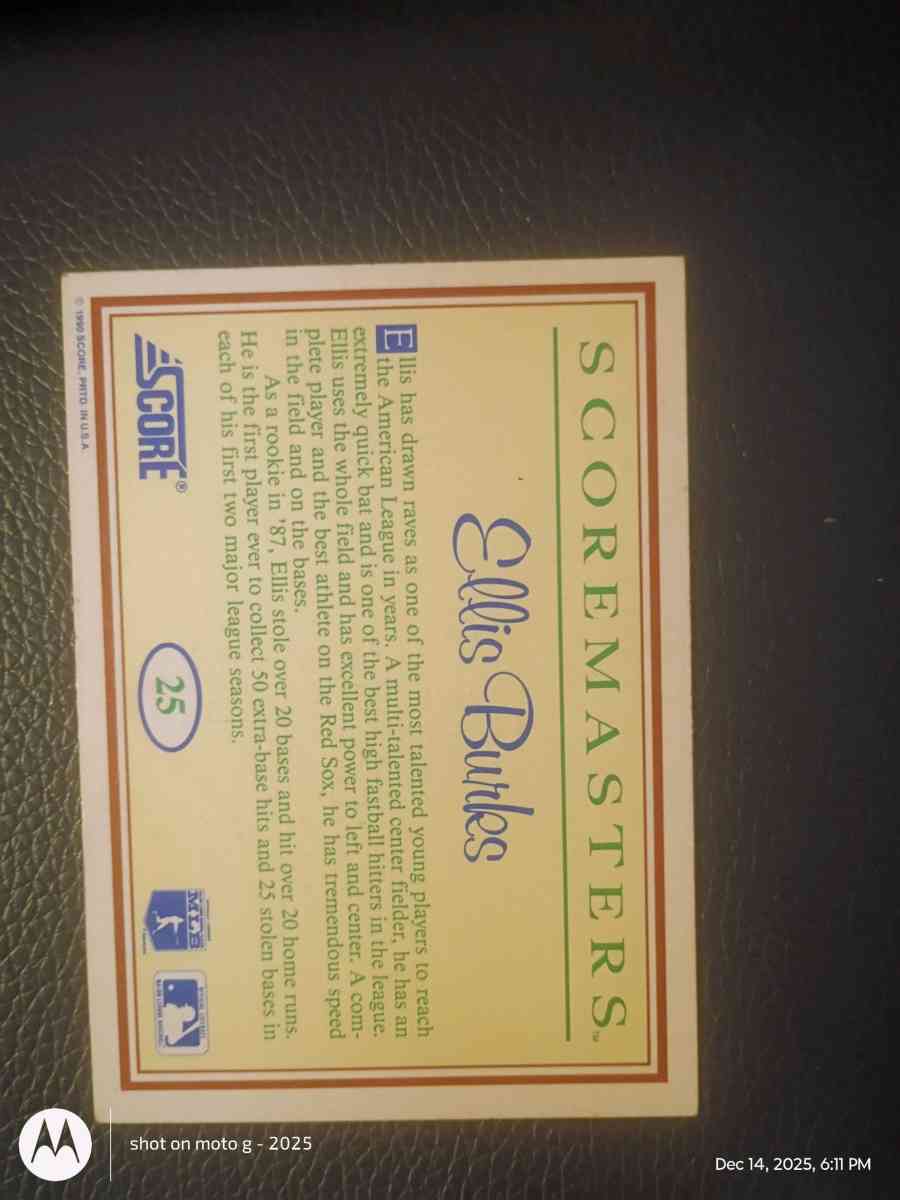 Ellis Burks Baseball Card