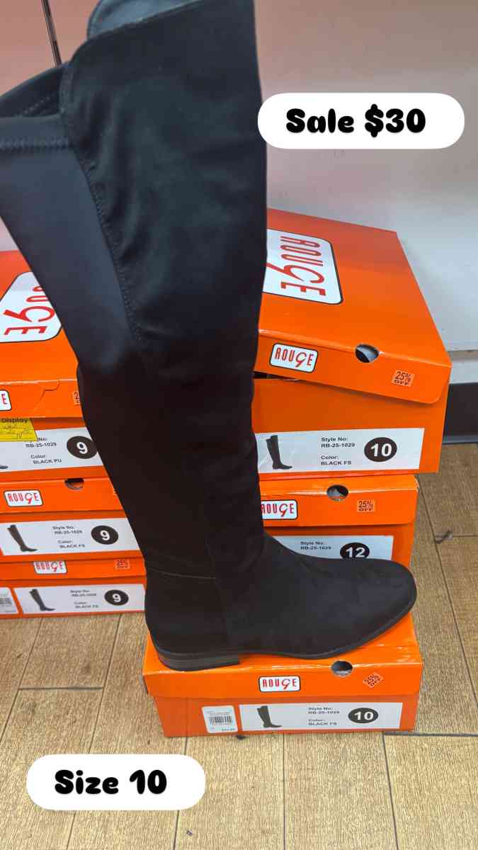 black high knee boots