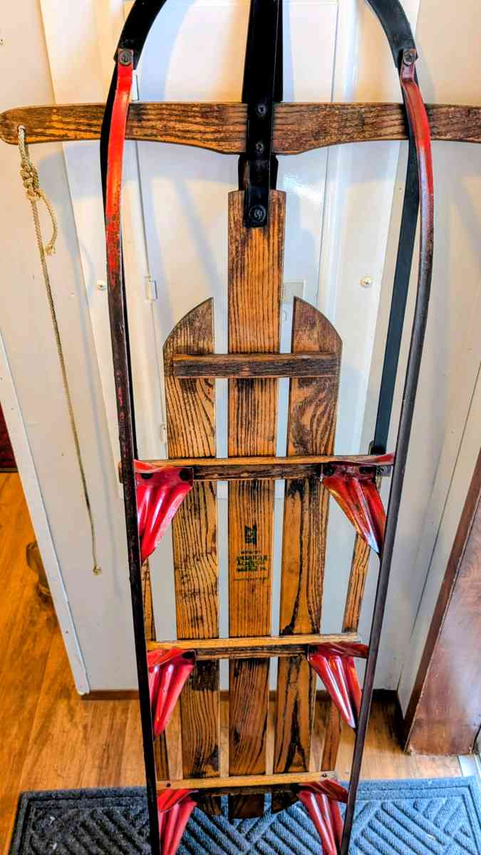 Vintage Snow sled collectors antique Winter decor