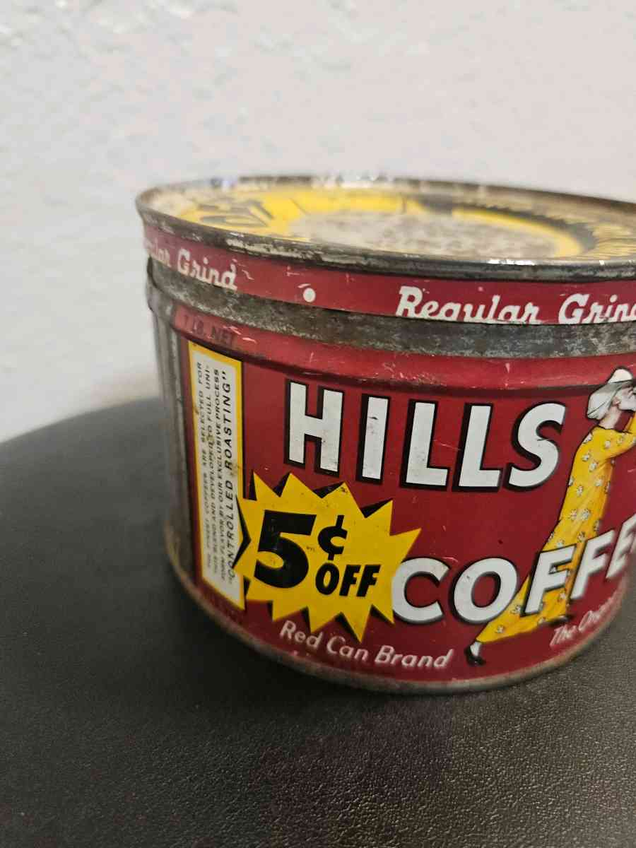 Vintage Hills Bros Tin Coffee Can