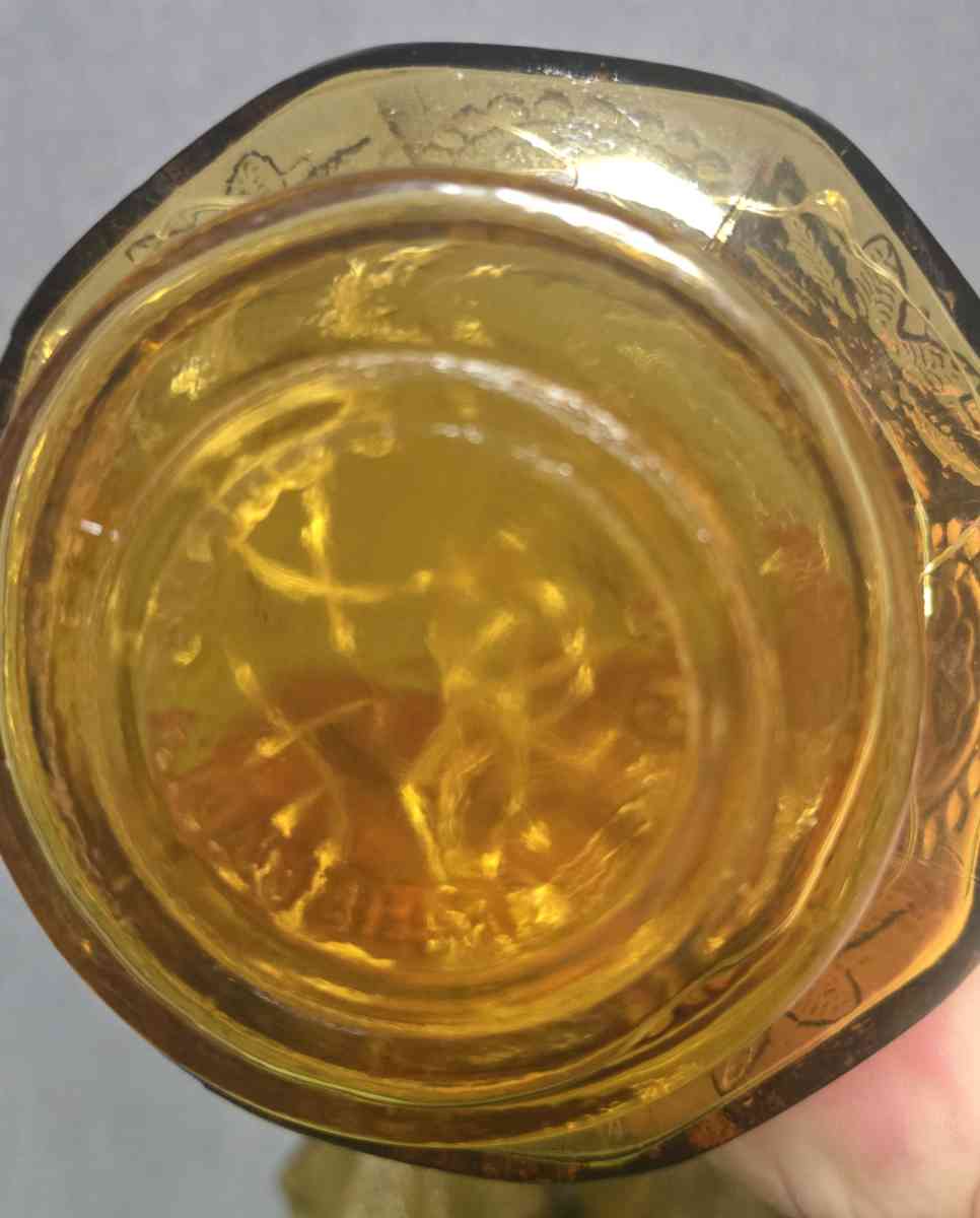 Lighted Antique Wheaton Amber Glass Jars Set of 4