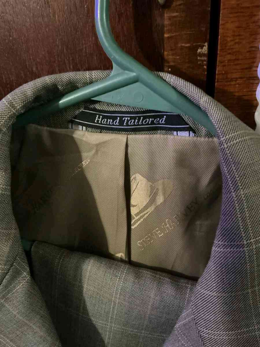 Mens Steve Harvey Gray Plaid Suit