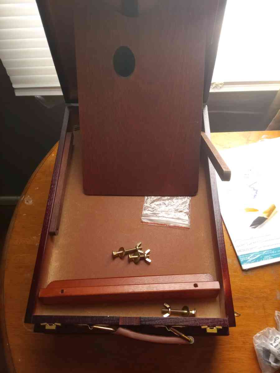 Travel easel complete with supplies