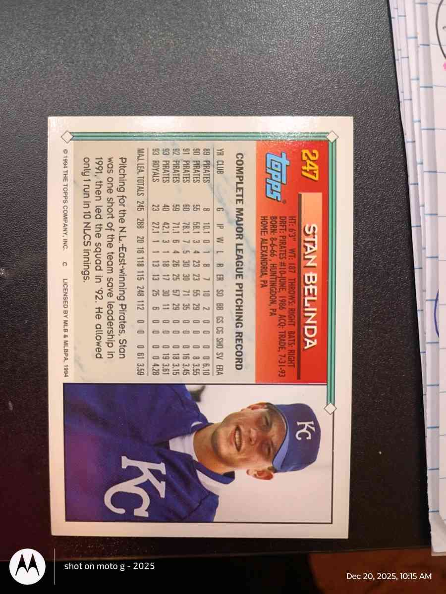 Stan Belinda card 247