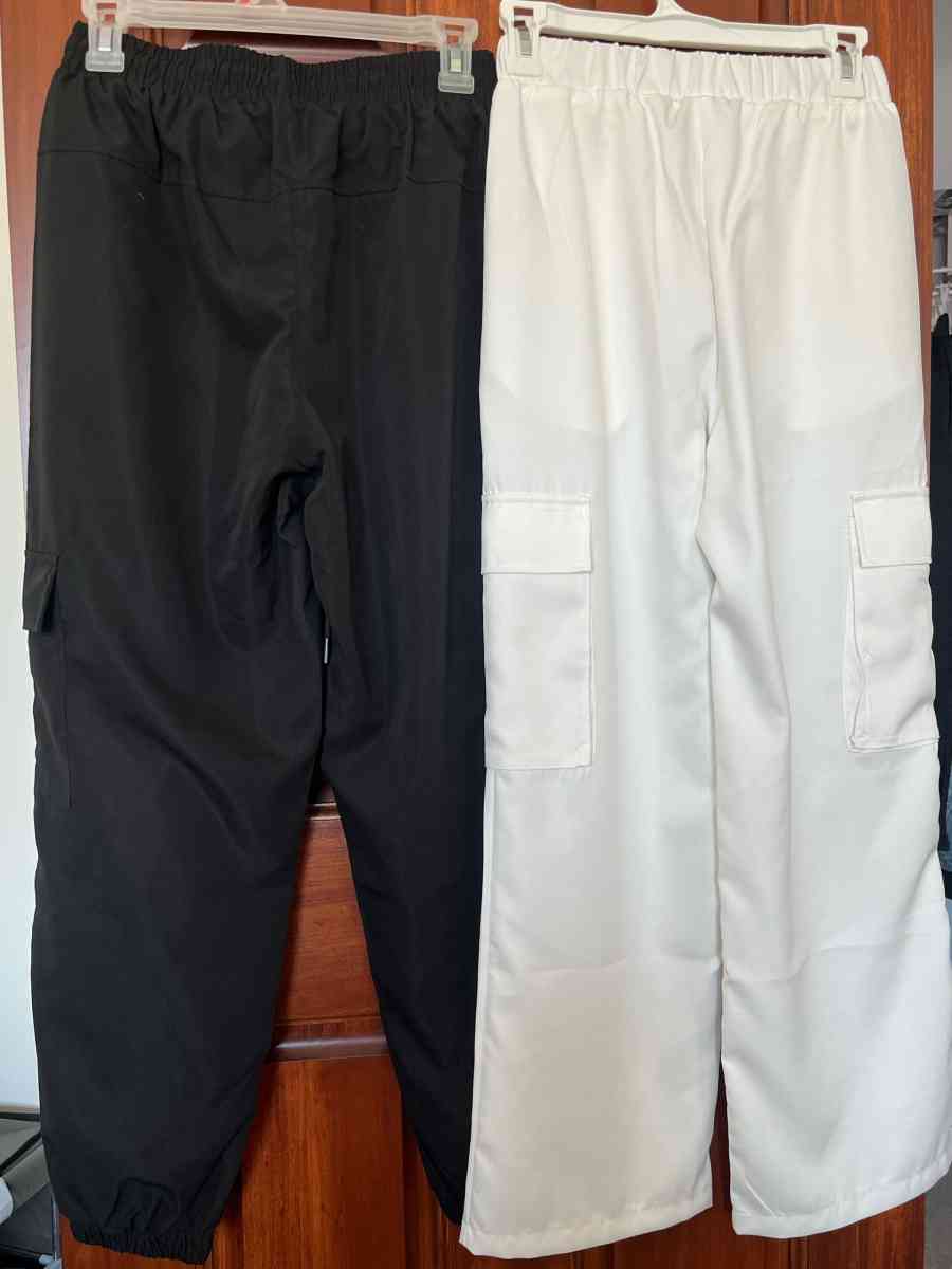 Y2K Cross Graphic  White Cargo Pants Size XS