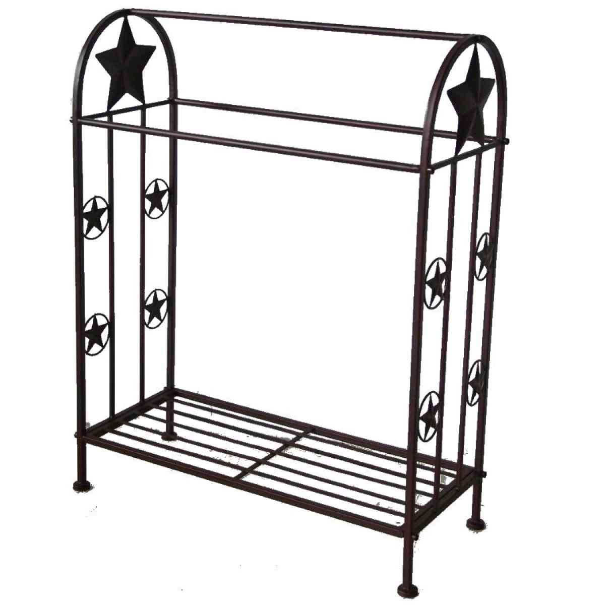 Rustic Metal Quilt Rack 3Tier Display Stand Western Star Tex