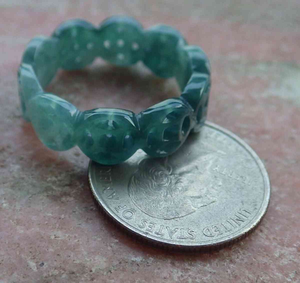 Certificate Jadeite Jade  Burmese Old money ring size 10
