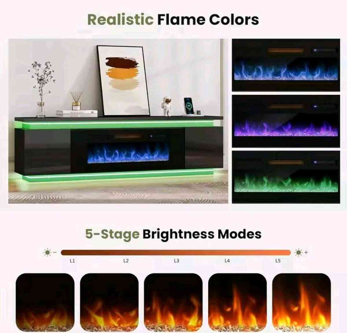 fireplace TV stand new