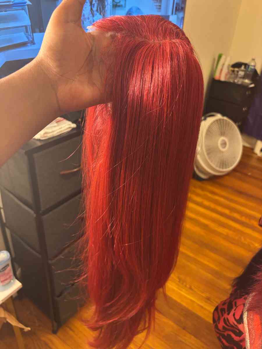 Red lace frontal wig