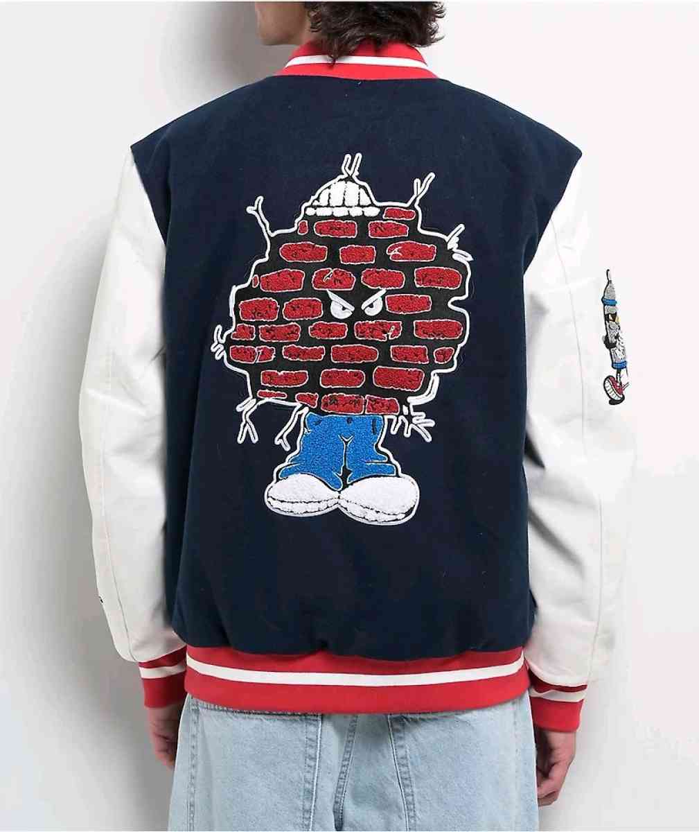 Empyre Brick Navy  White Varsity Jacket