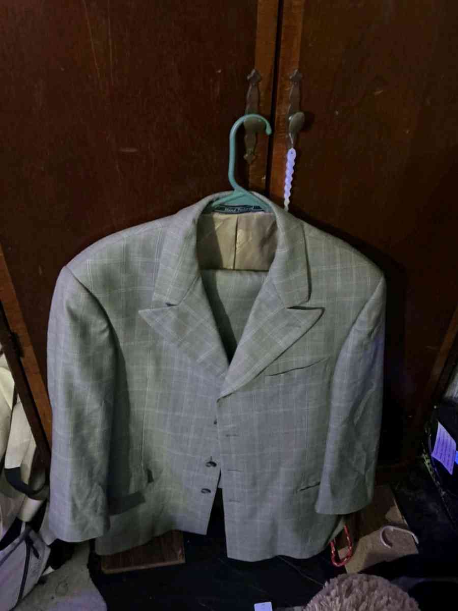 Mens Steve Harvey Gray Plaid Suit