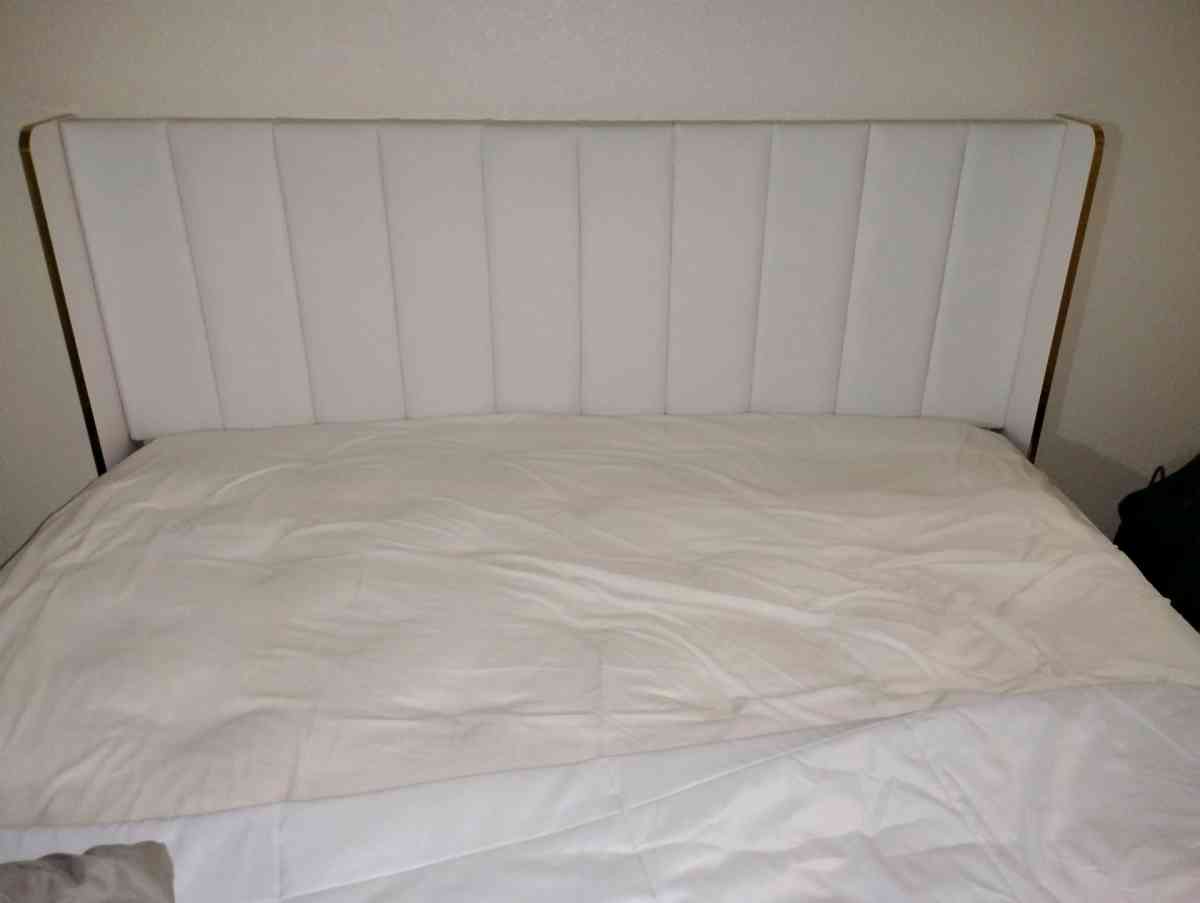 white bed frame