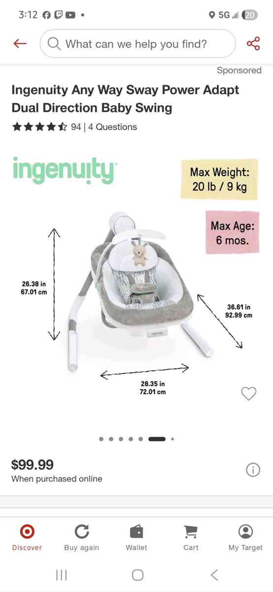Ingenuity Baby Swing