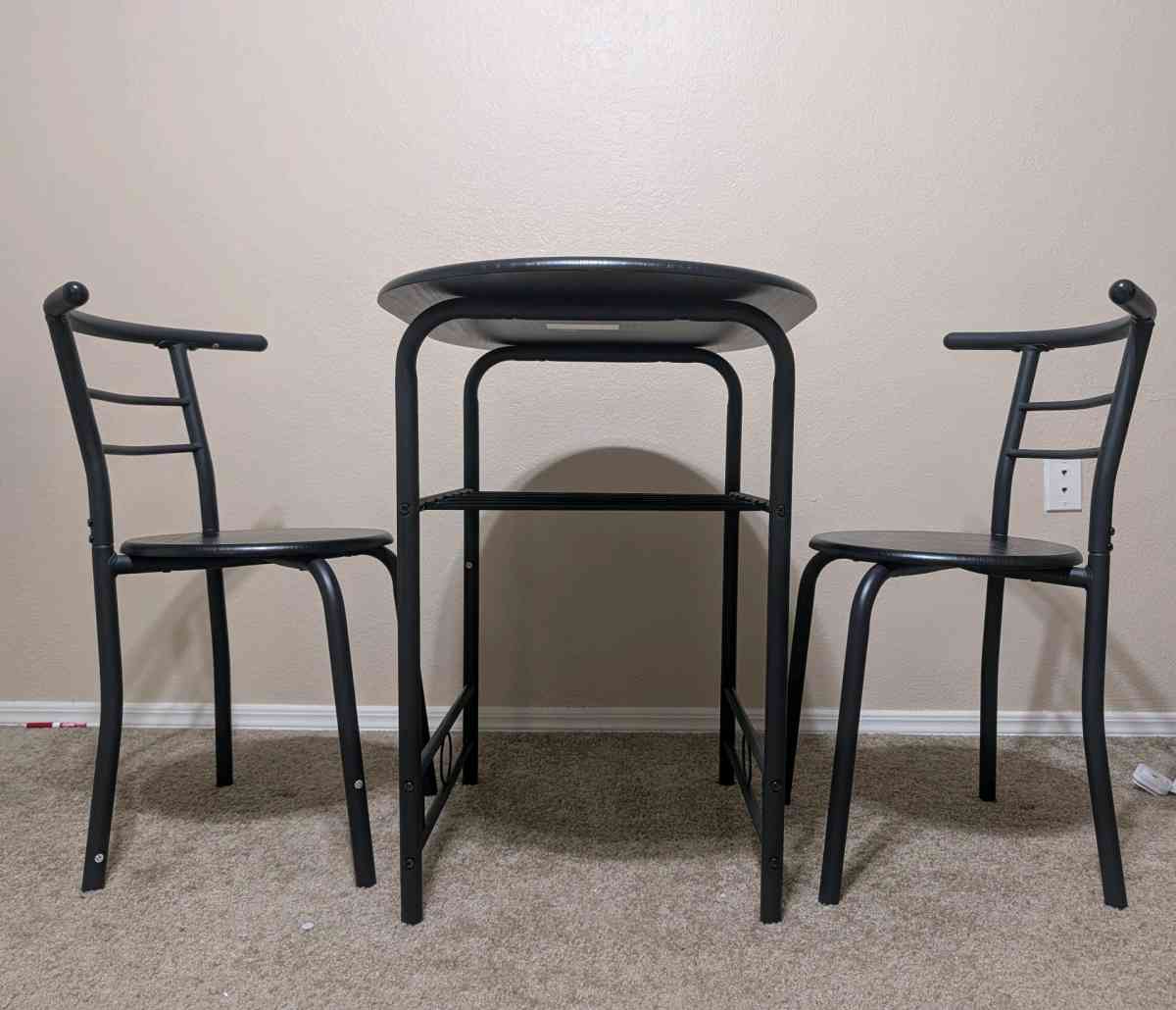 3Piece Wooden Round Table Chair Set