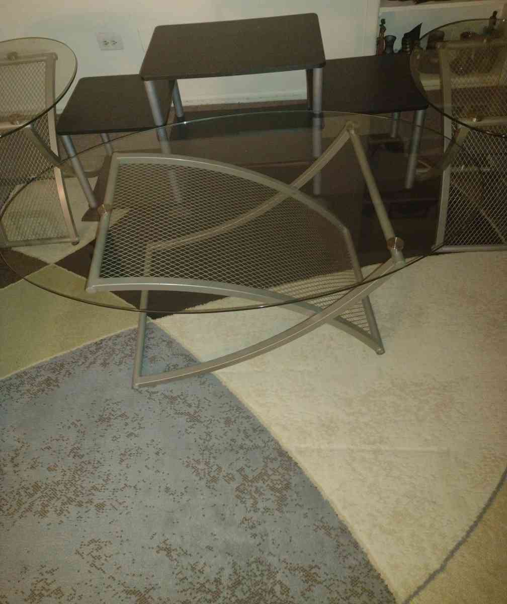 Glass living room set TV stand included