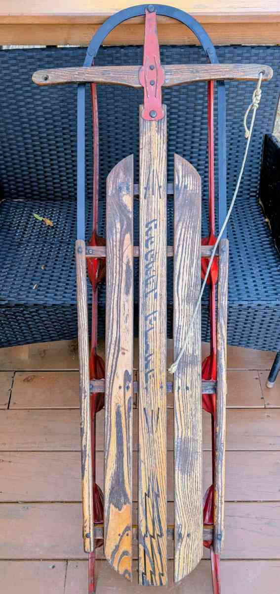 Vintage Snow sled collectors antique Winter decor