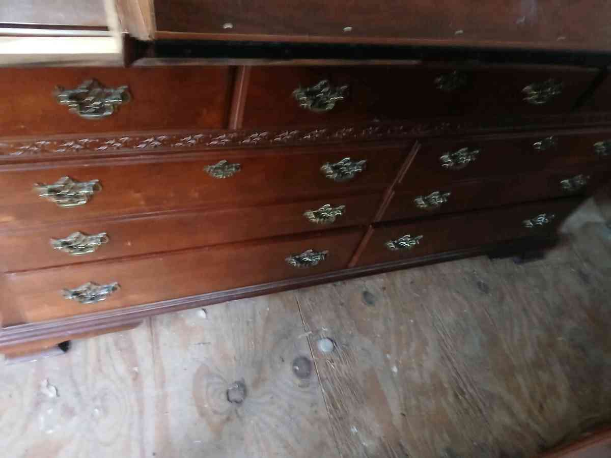 Red cherry wood with big mirror