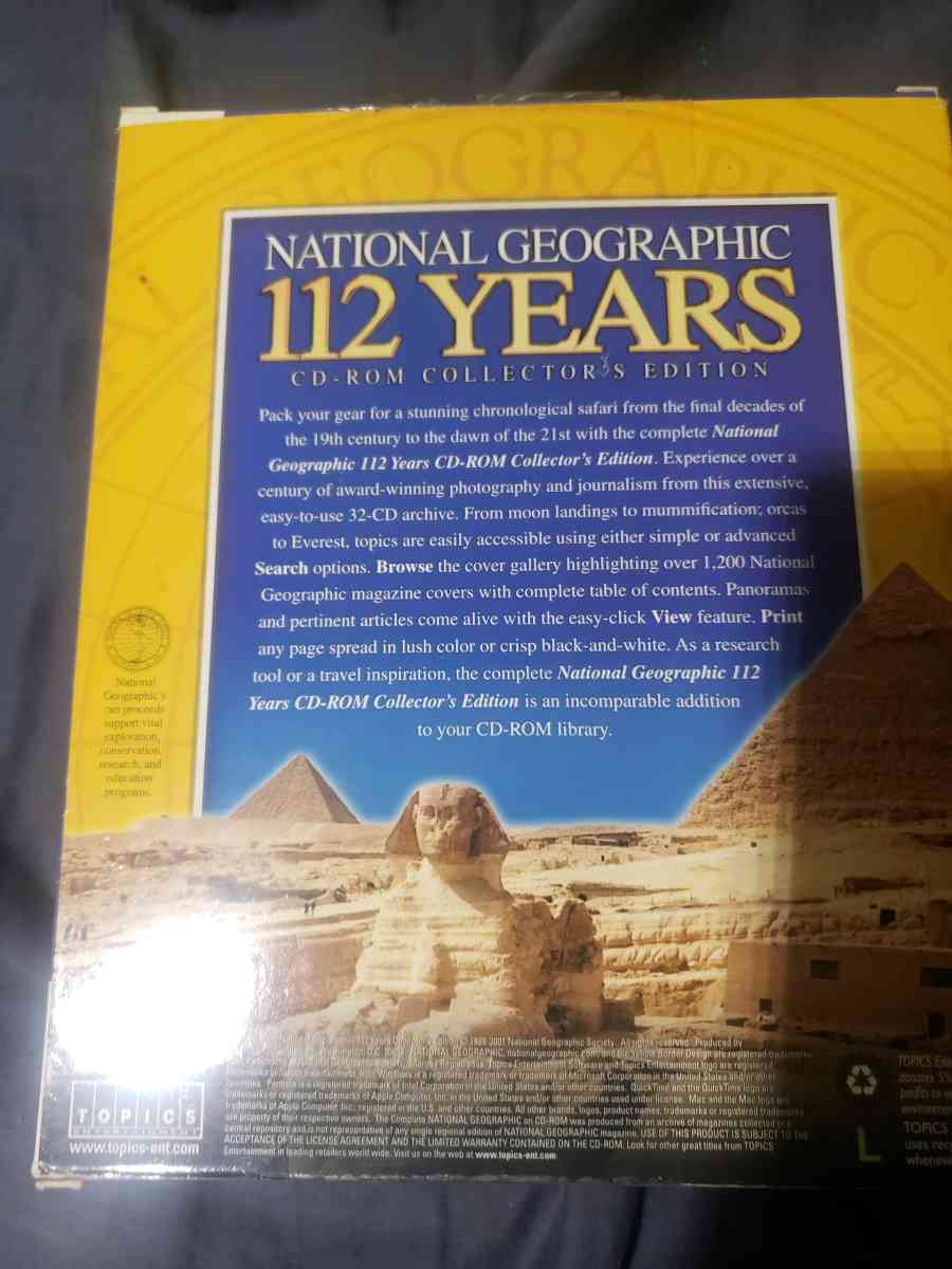 National Geographic 112 Years CDROM Collectors Edition
