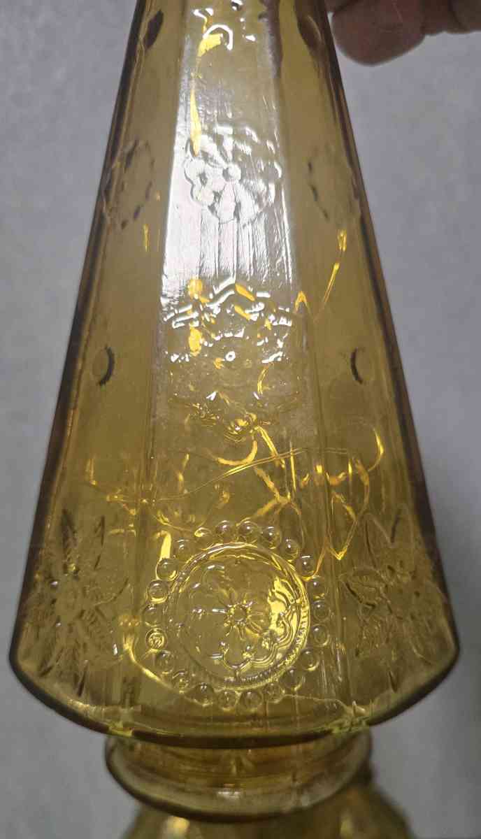 Lighted Antique Wheaton Amber Glass Jars Set of 4