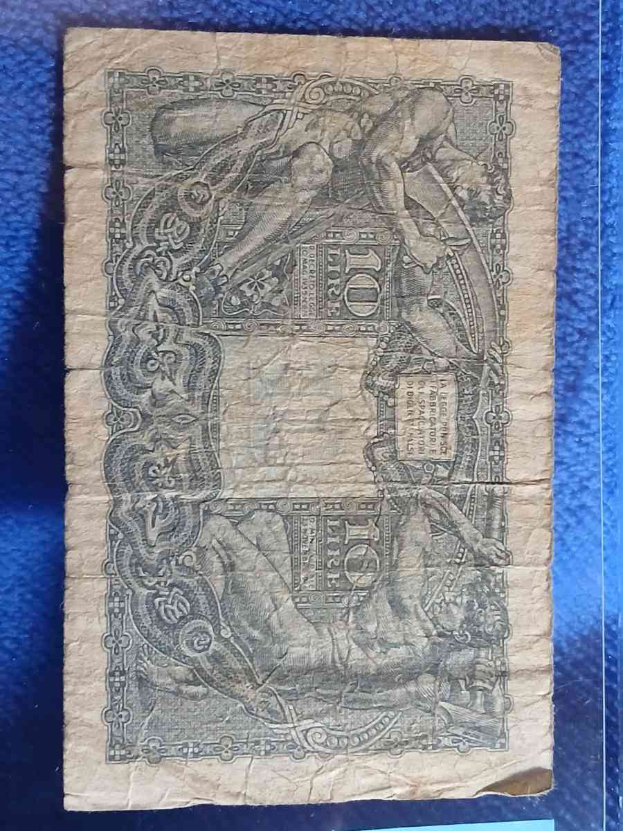 1944 10 Lire banknote from Italy
