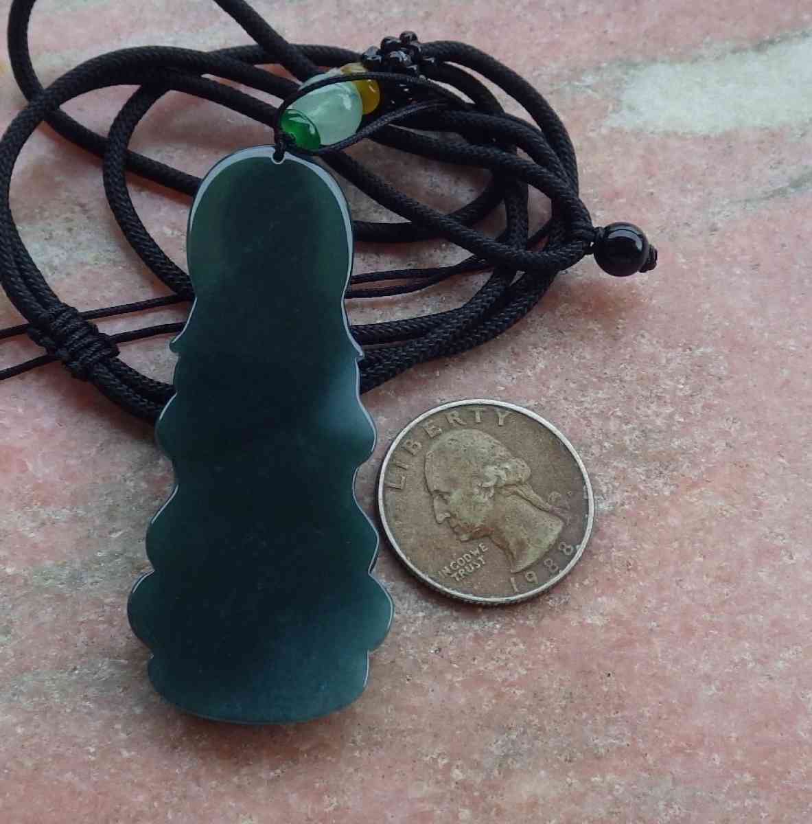 Certificate Jadeite Jade Green Pendant Kwan Yin buddha