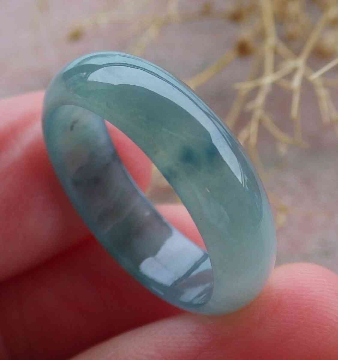 Certificate Jadeite Jade Icy Green blue Burma Circle Ring s