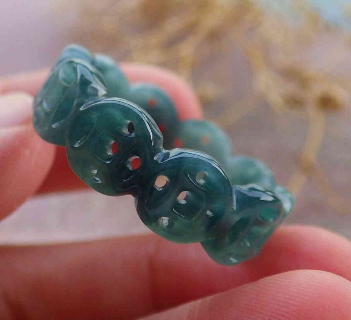 Certificate Jadeite Jade  Burmese Old money ring size 10