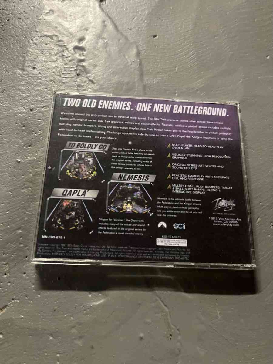 Star Trek Pinball PC Game 1998 CD ROM Windows 95 Vintage Com