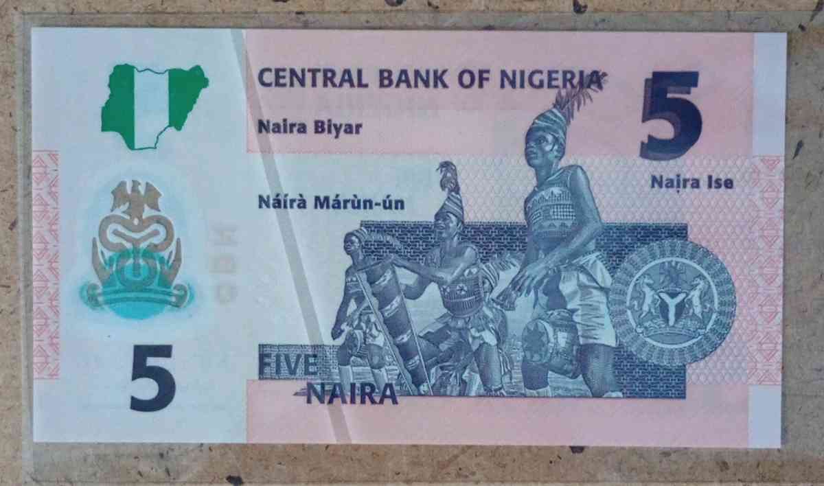 5 Naira Banknote from the Central Bank of Nigeria