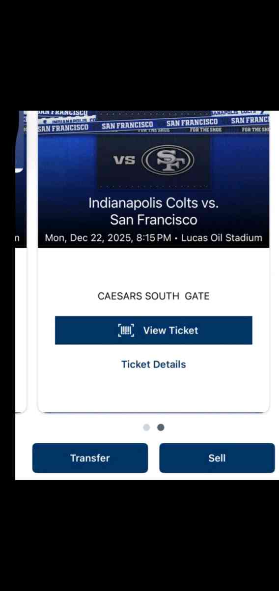 Colts 49ers Tickets