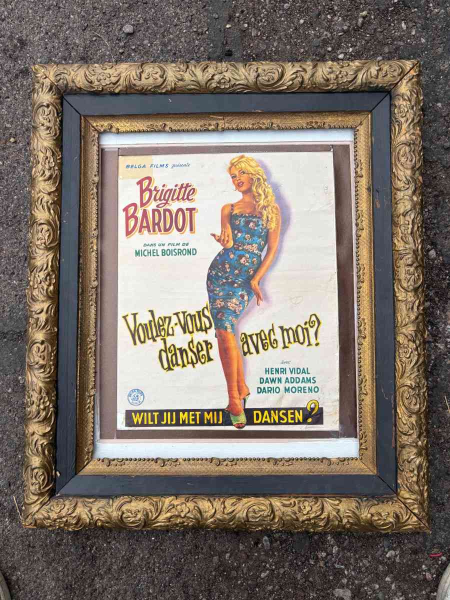 Brigitte Bardot Original 1950s Movie poster Framed