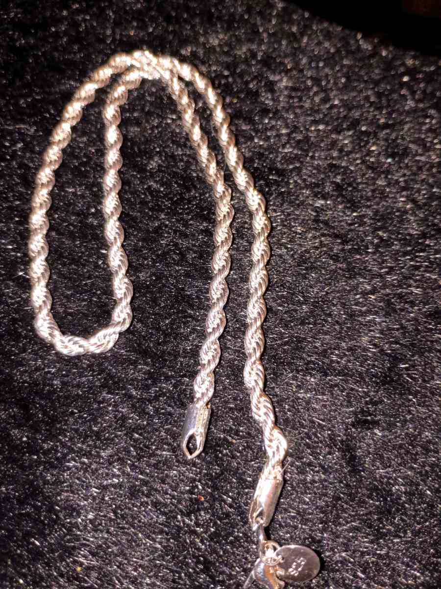 925 sterling silver twisted rope necklace