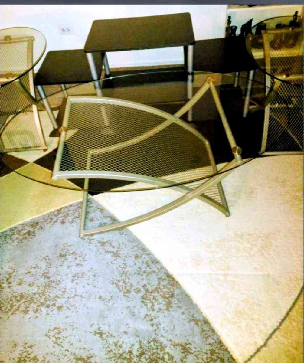 glass coffee table set TV stand included