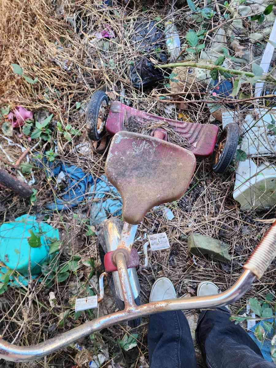 2 antique tricycles all metal
