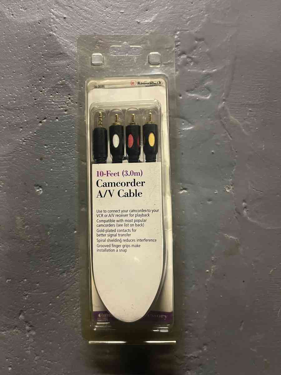NEW RadioShack 10Feet Camcorder AV Cable Gold Plated 163686