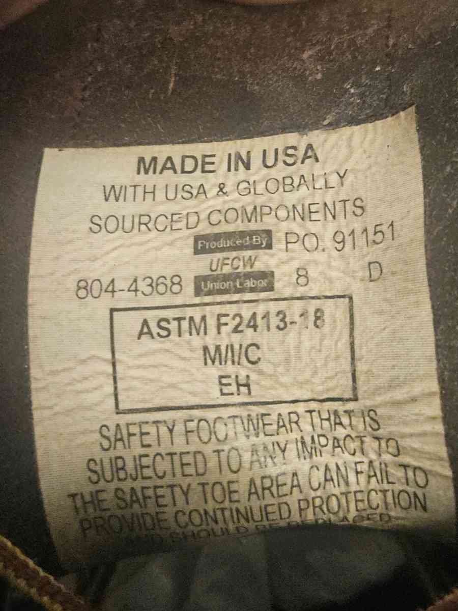 Thorogood Mens 8 Steel Toe Boots