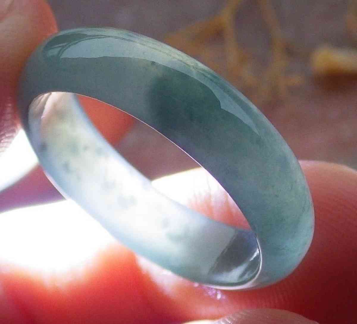 Certificate Jadeite jade  Burmese Ring Round Circle Size 975